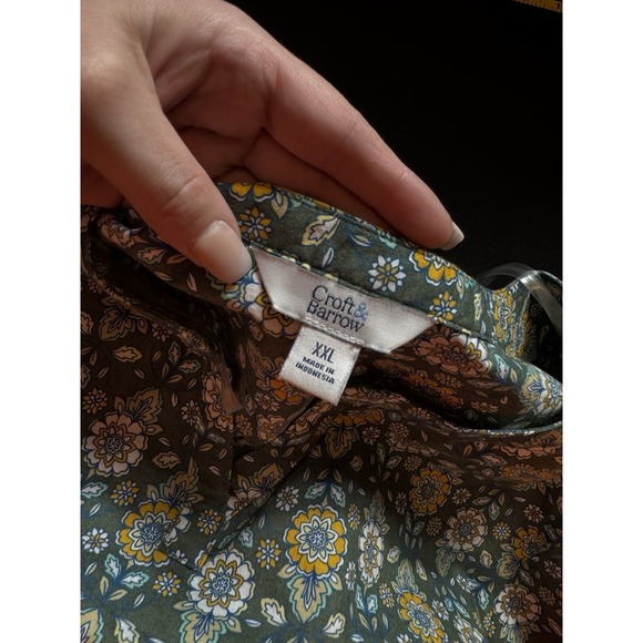 Croft & Barrow Floral Top Tee Shirt 3/4 Sleeve Forest Fairy 2X plus 100% cotton - Picture 5 of 7